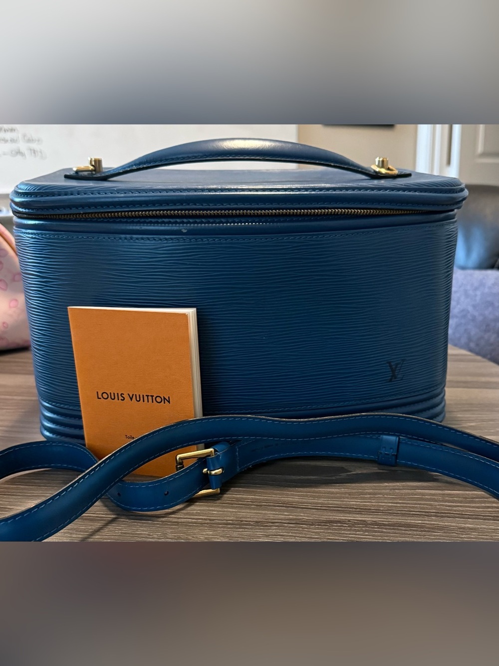 Louis Vuitton Blue Epi Leather Vanity Crossbody with Gold Hardware